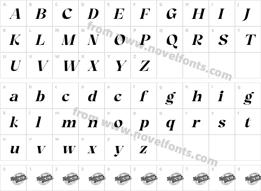 Angfia Relaftio Italic DEMO VER ItalicCharacter Map