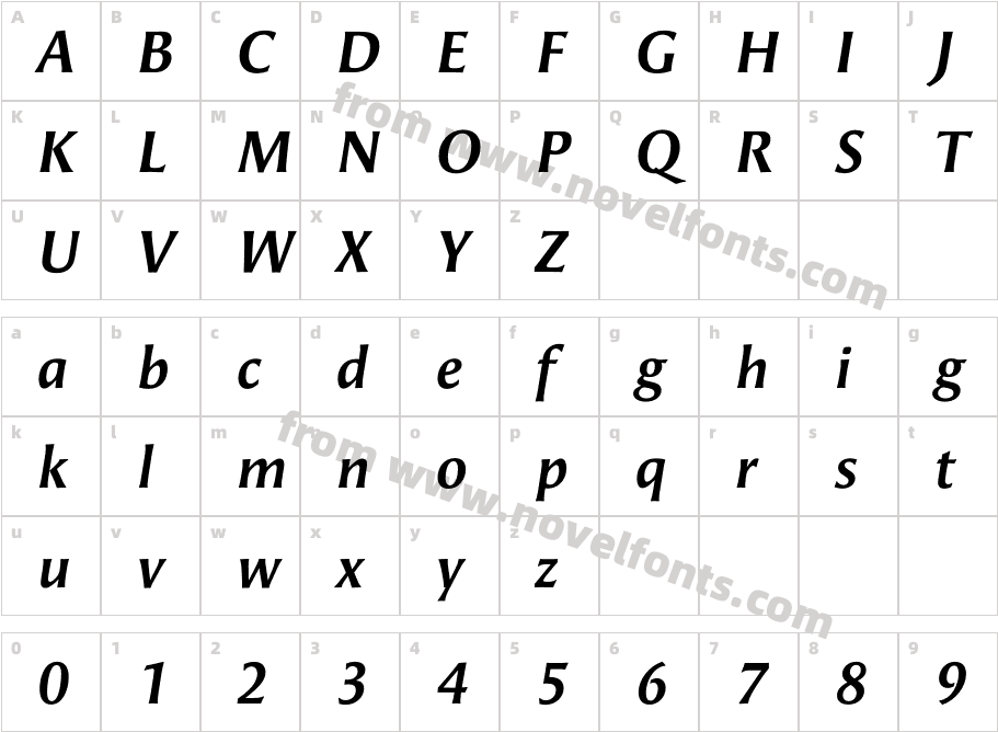 Angie Sans Std Bold ItalicCharacter Map