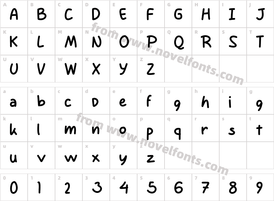 Anhazel Personal Use RegularCharacter Map