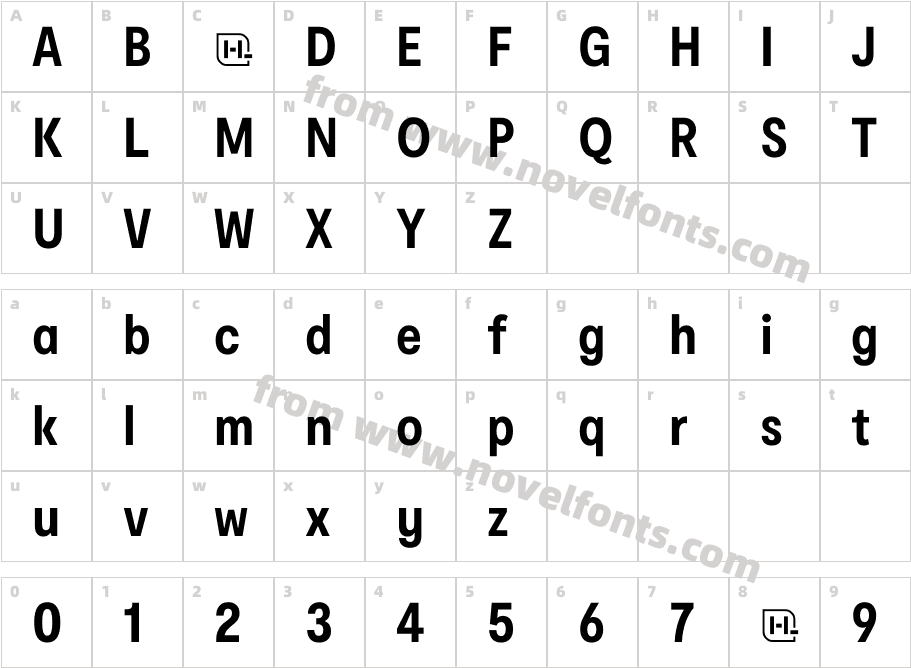 Anko Moderat Condensed BoldCharacter Map