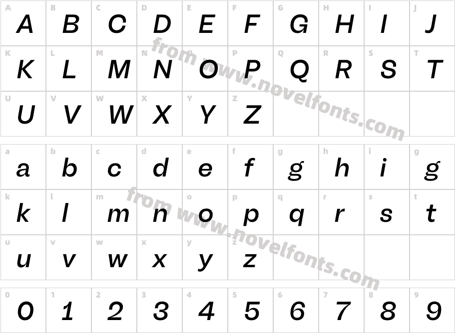 Another Grotesk W05 Medium ItCharacter Map