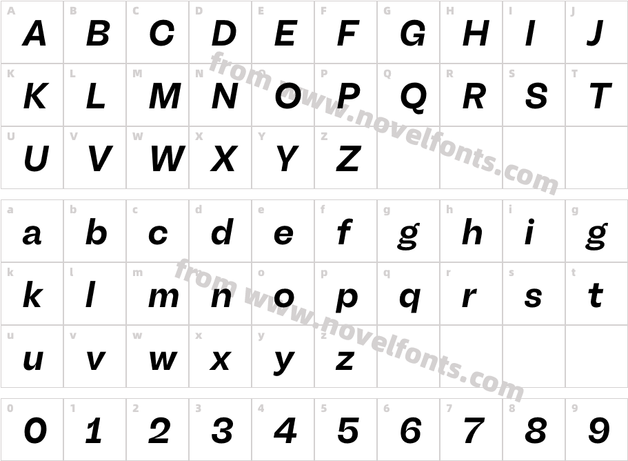 Another Grotesk W05 Semibold ItCharacter Map