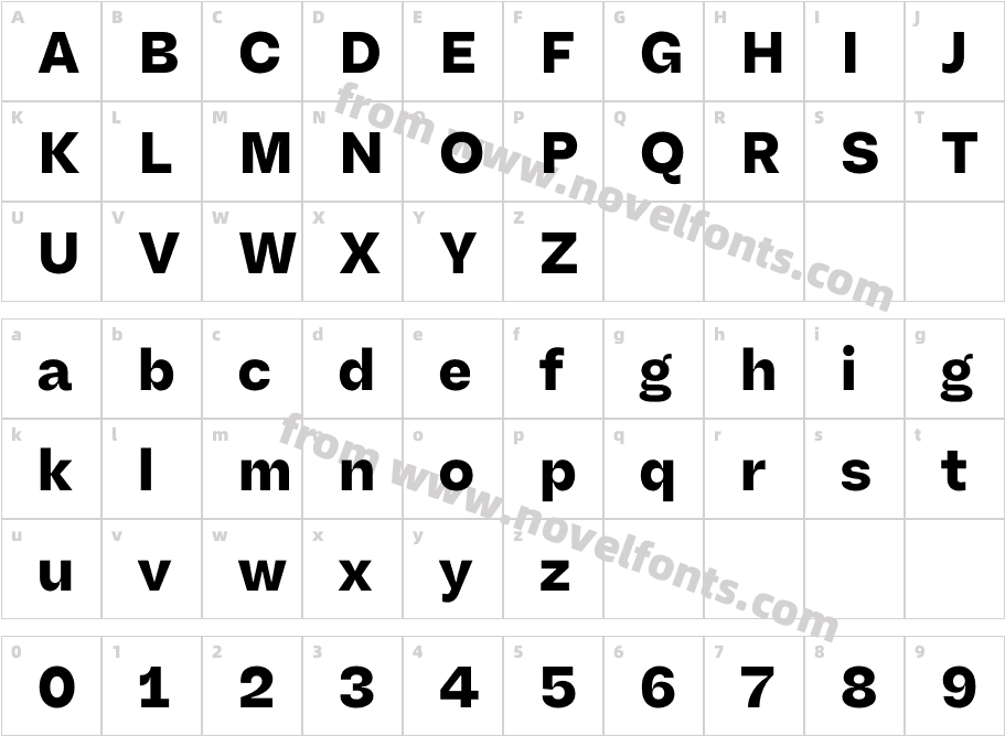 Another Grotesk W05 Text BoldCharacter Map