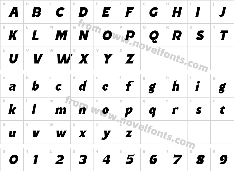Antagonist ItalicCharacter Map