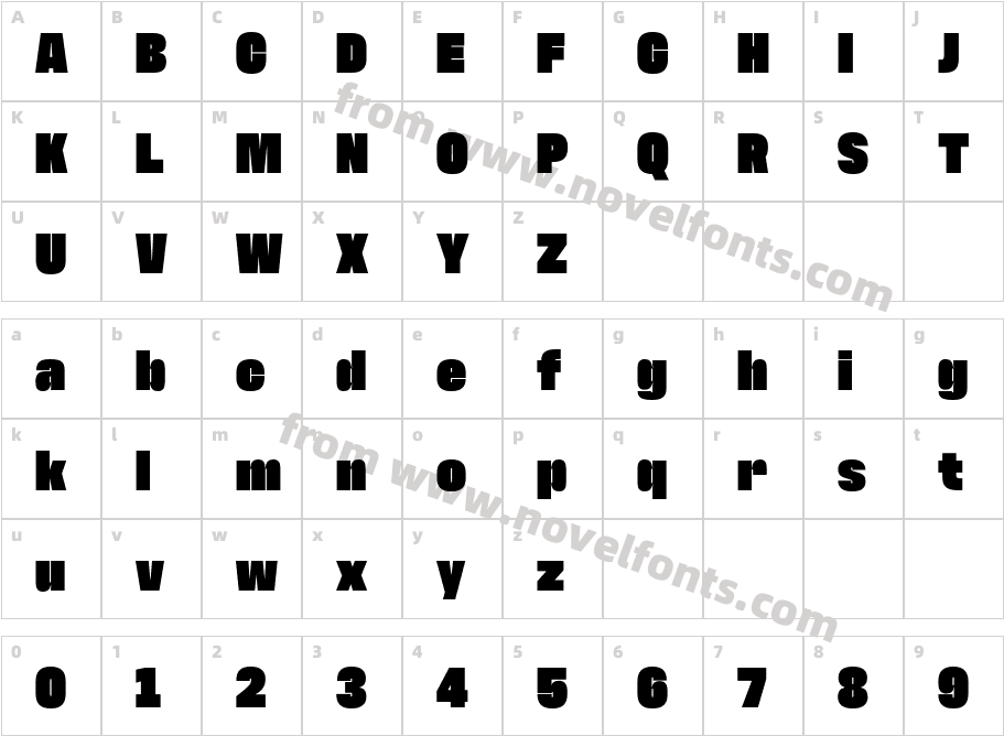Antarctican Headline UltrablackCharacter Map
