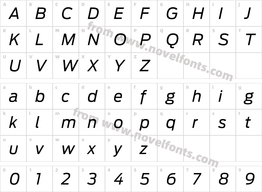 Antenna ItalicCharacter Map