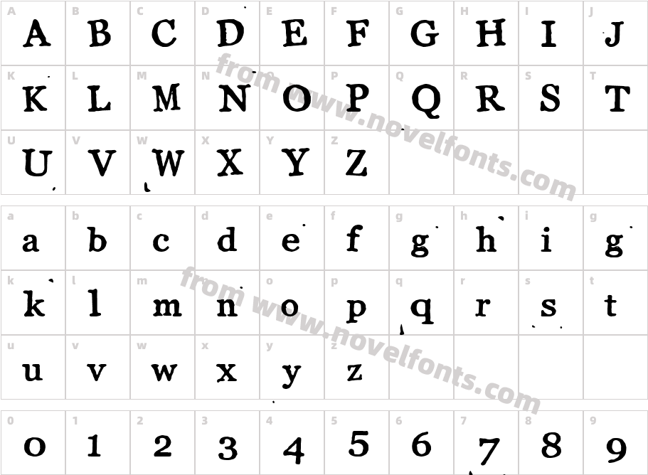 LLColon.TTFCharacter Map