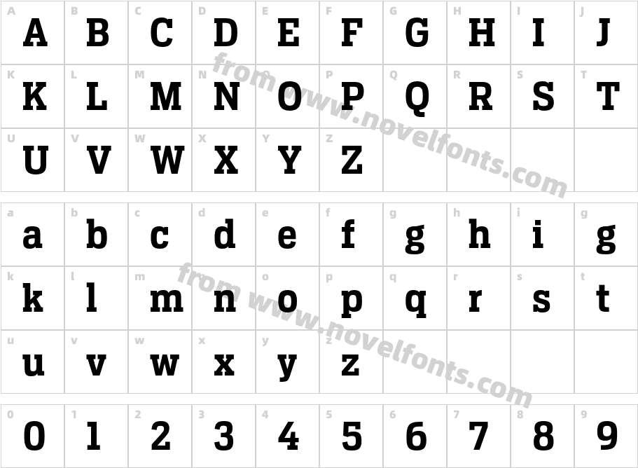 Antenna Serif Condensed BoldCharacter Map