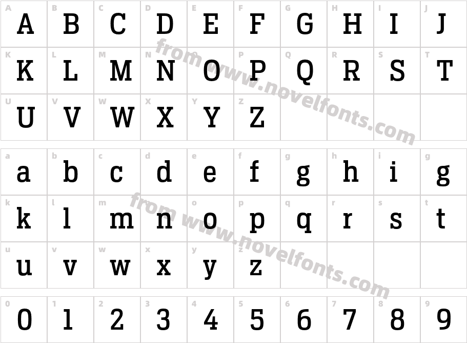 Antenna Serif Condensed MediumCharacter Map