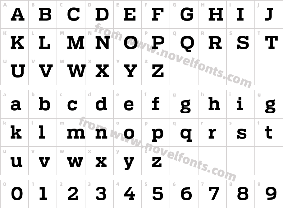 Antenna SerifRE BoldCharacter Map