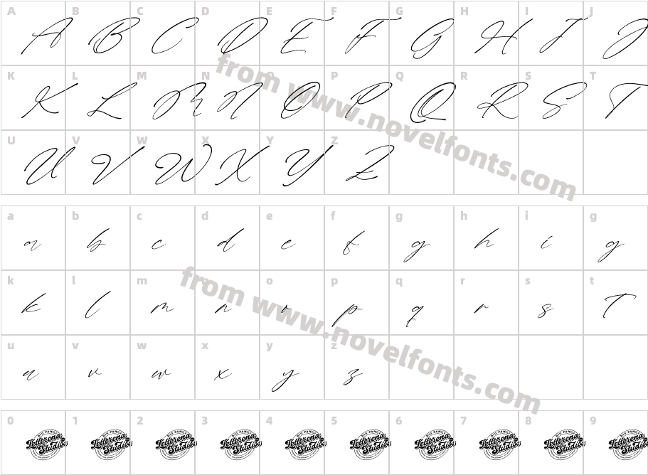 Anthony Smith DEMO VERSION ItalicCharacter Map