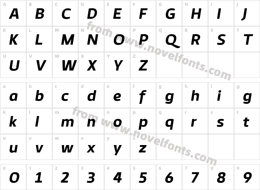 Antipod Bold italicCharacter Map