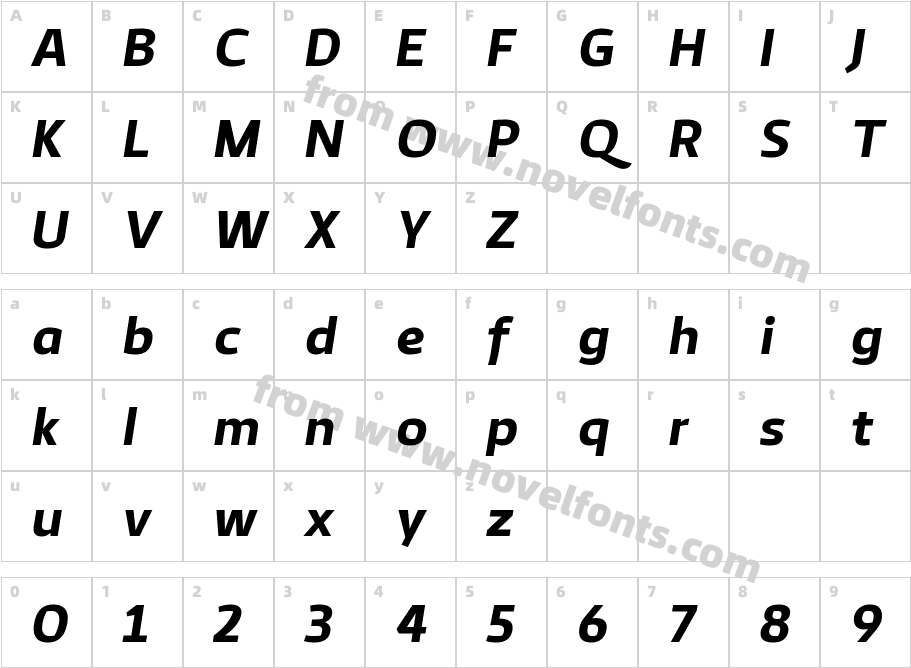 Antipod Bold italicCharacter Map