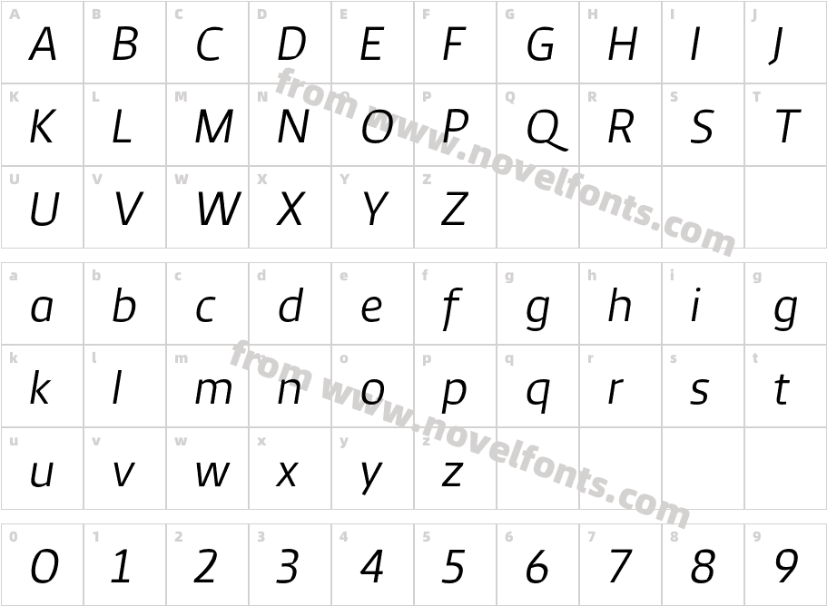 Antipod Light italicCharacter Map