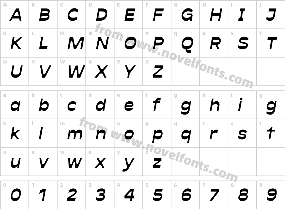 Antipol Wide Bold ItalicCharacter Map