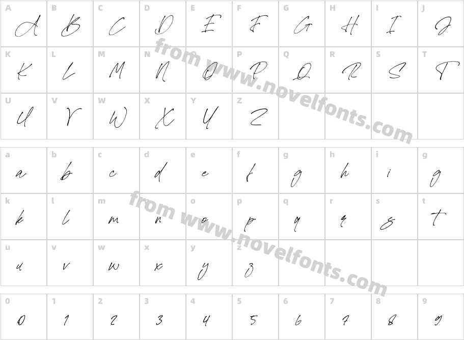 Antomades ItalicCharacter Map