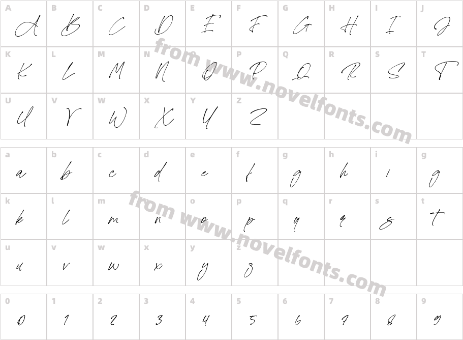 Antomades ItalicCharacter Map