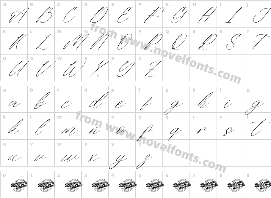 Antonila Bastian DEMO VERSION ItalicCharacter Map