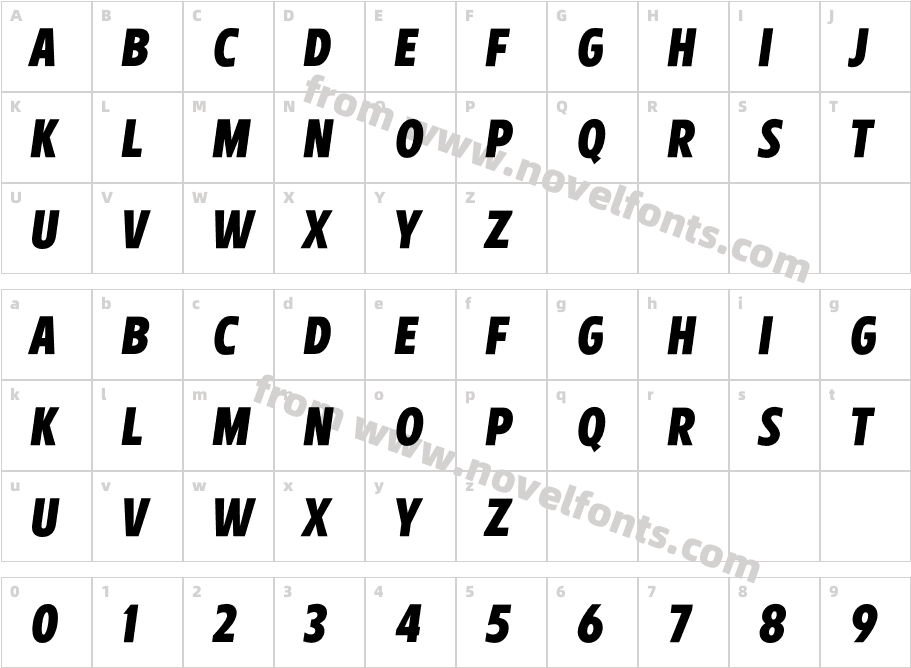 Antry Sans ItalicCharacter Map