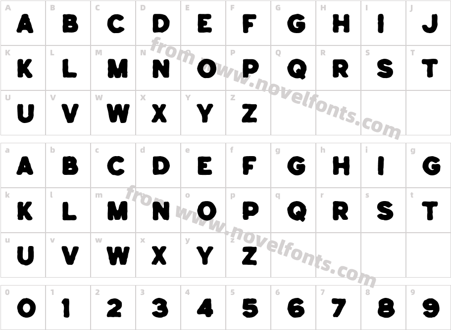 Anubis Mythical Sans RoughCharacter Map