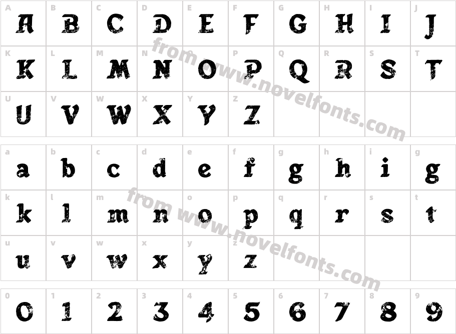 Anubis Mythical Serif StampCharacter Map