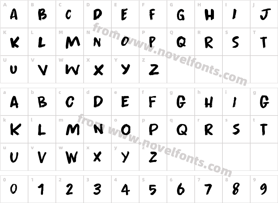 Apex Brush RegularCharacter Map