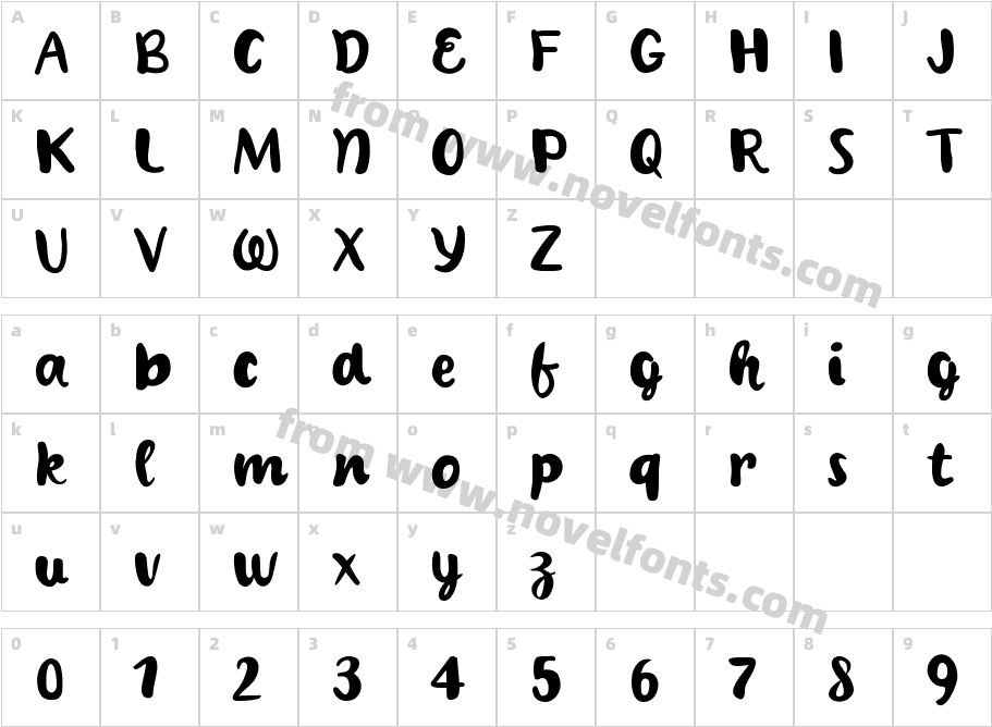 Apollo Black RegularCharacter Map