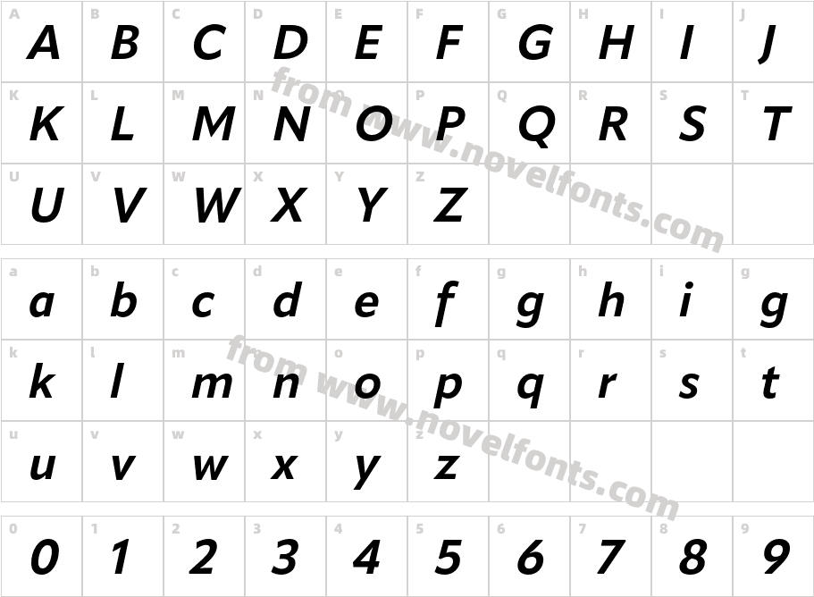 Apparat Bold ItalicCharacter Map