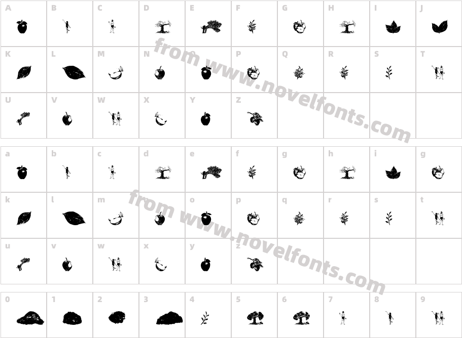 Apple Tree DecorativeCharacter Map