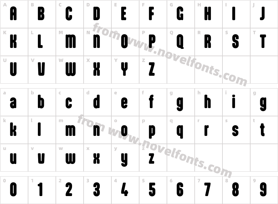 Aptly Extra BoldCharacter Map