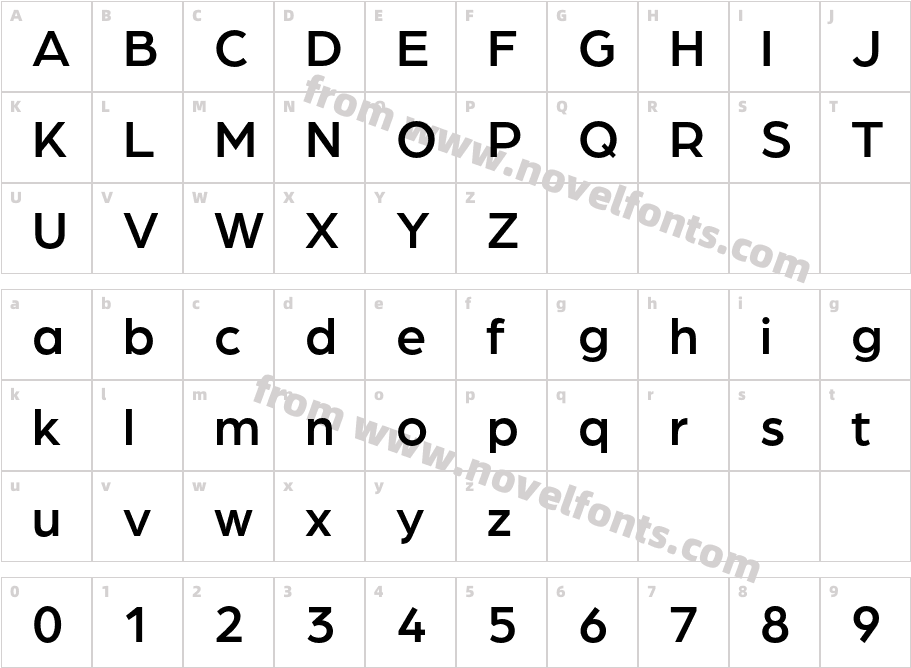 Arboria MediumCharacter Map