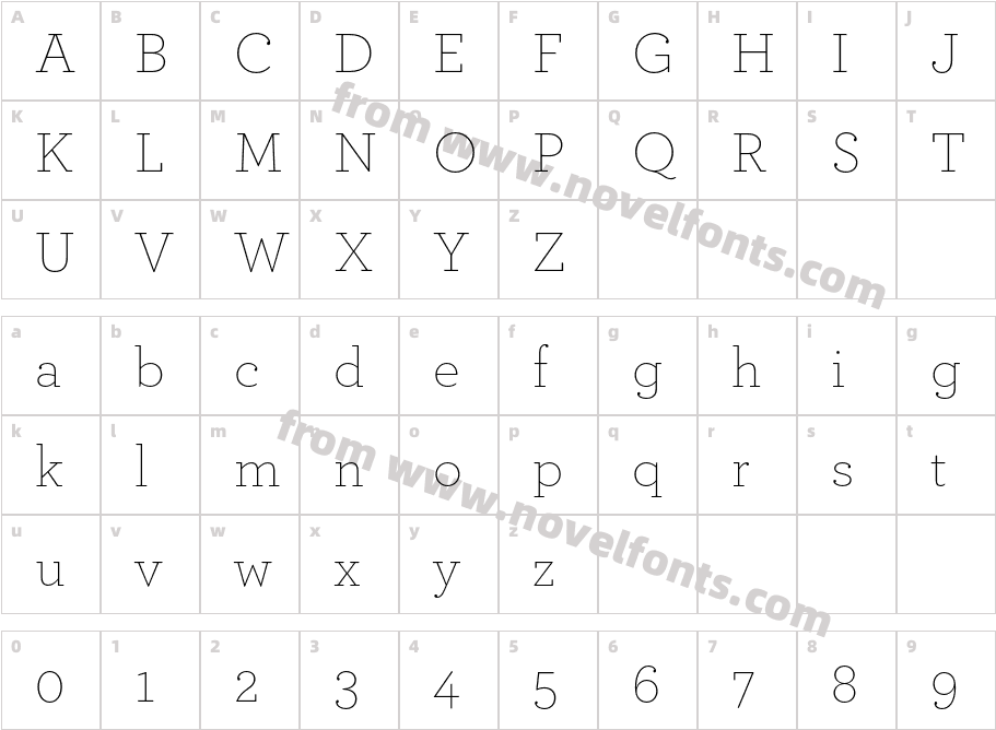 Archer Extra LightCharacter Map