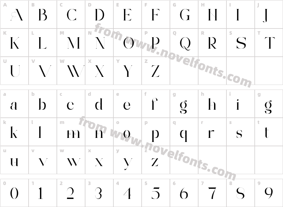 Archwaltz RegularCharacter Map