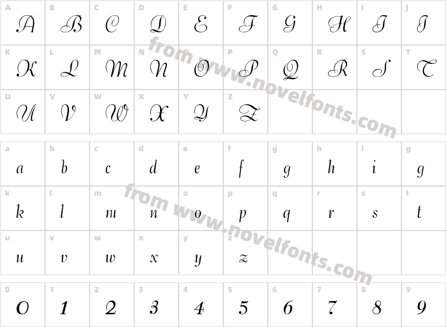 Ardenia RegularCharacter Map