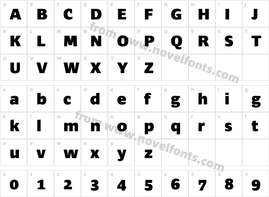 Ardoise Std HeavyCharacter Map