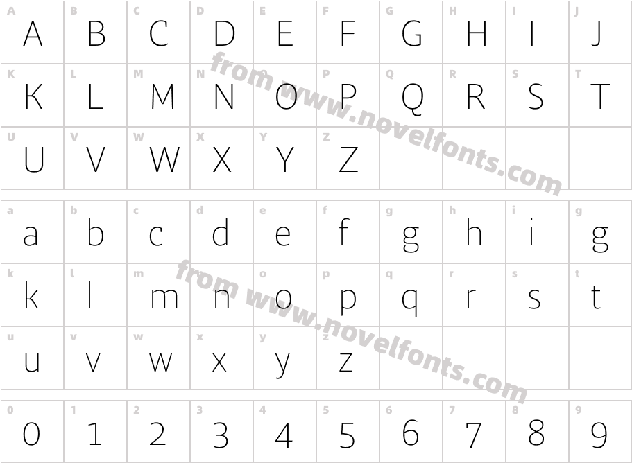 Ardoise Std ThinCharacter Map