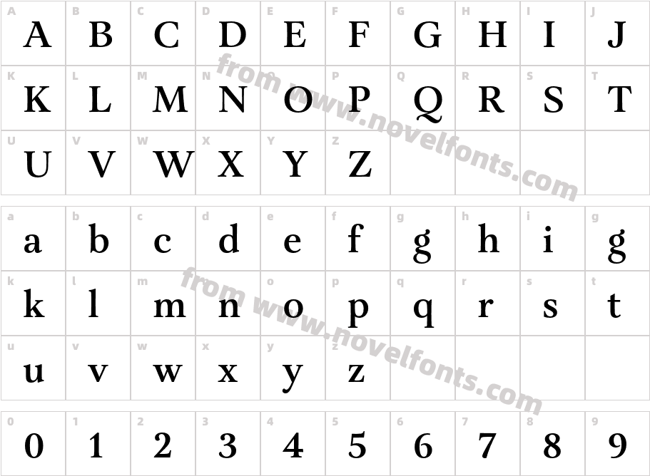 Aria TextG1 SemiboldCharacter Map