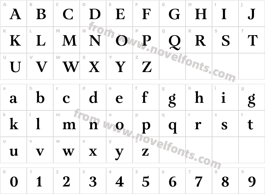 Aria TextG3 SemiboldCharacter Map