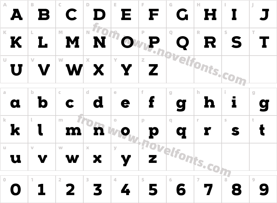 Arkibal Serif HeavyCharacter Map