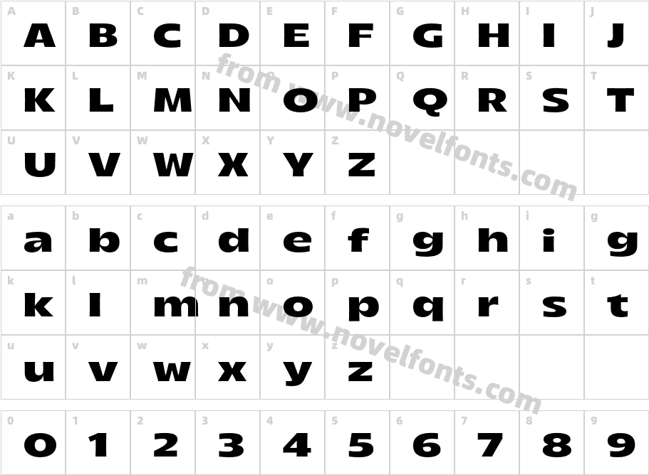 Arlen Expanded BoldCharacter Map