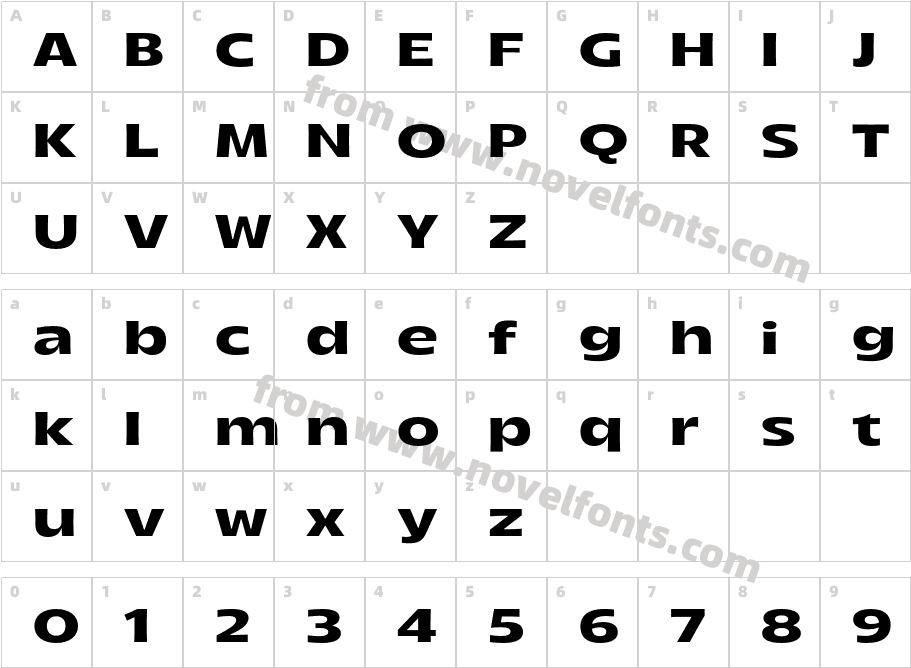 Arlen Expanded SemiboldCharacter Map