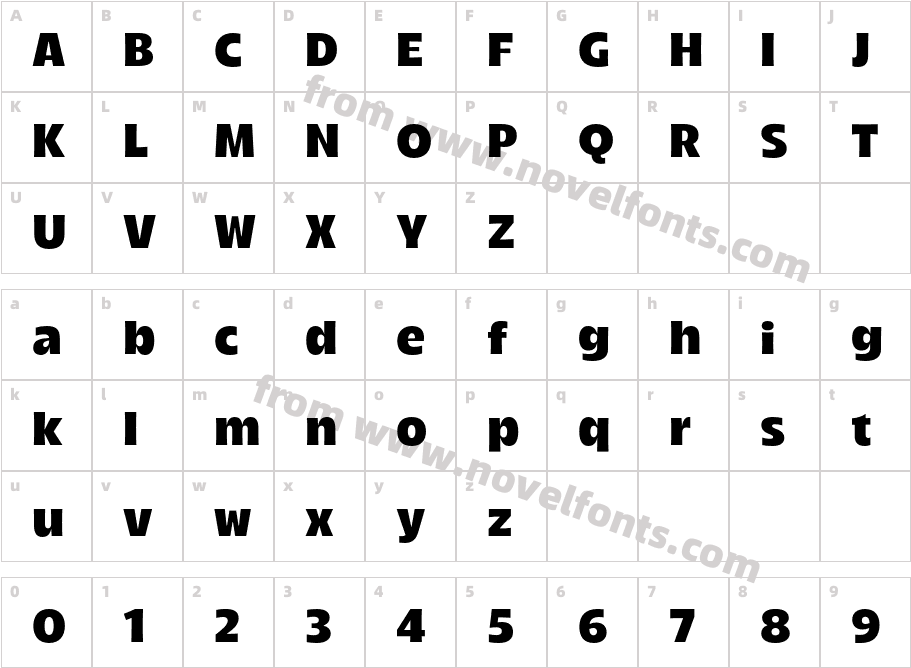 Arlen Normal BoldCharacter Map