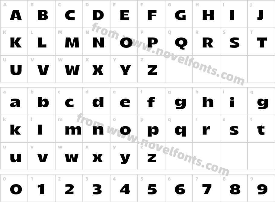 Arlen Relaxed BoldCharacter Map
