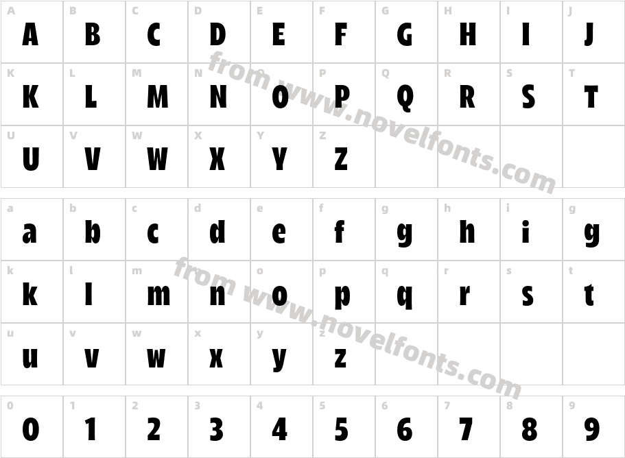 Arlen Tight BoldCharacter Map