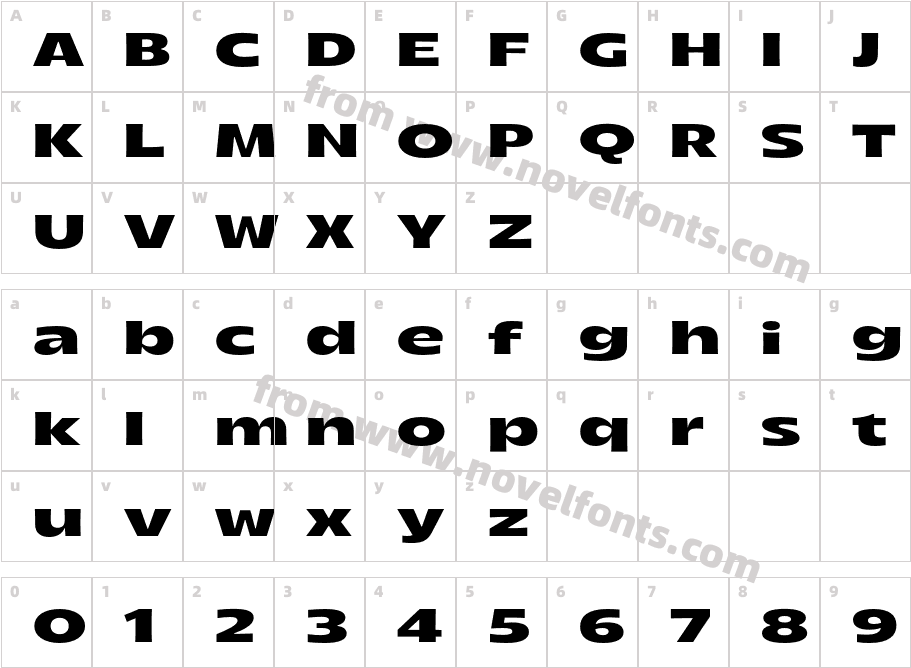 Arlen Wide BoldCharacter Map