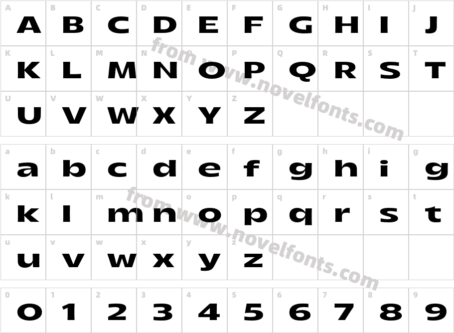 Arlen Wide SemiboldCharacter Map