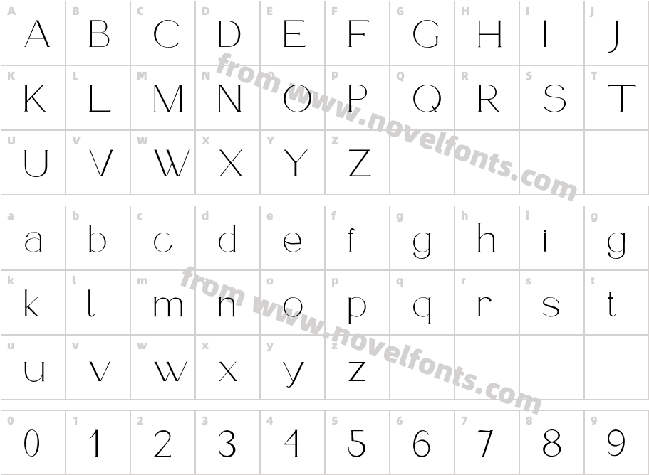 Armeria RegularCharacter Map