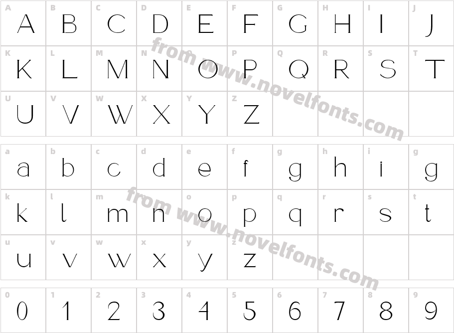 Armeria RegularCharacter Map