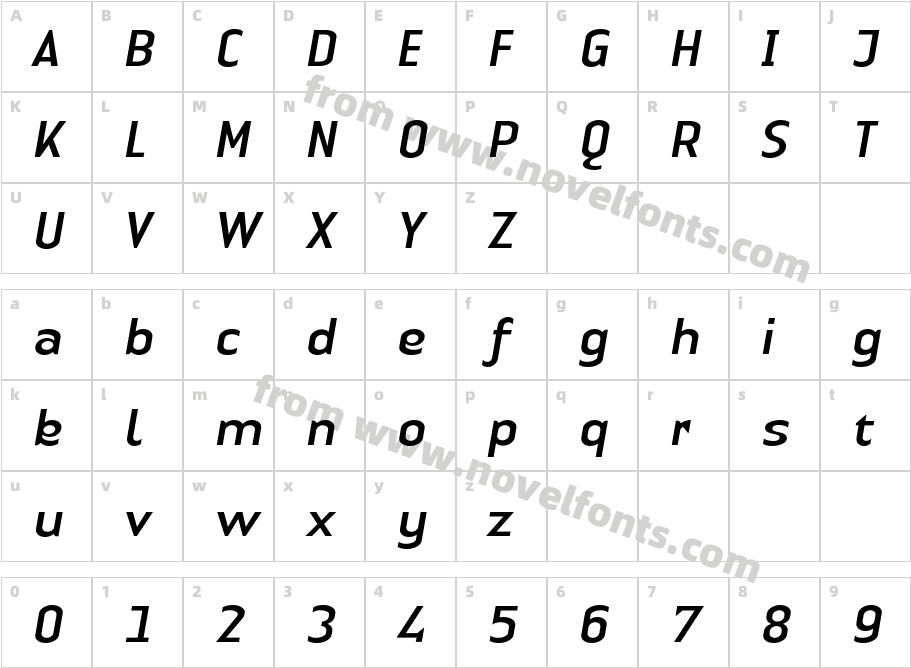 LTAuthenticSans-ItalicCharacter Map