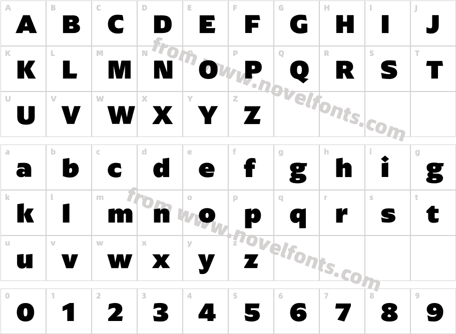 Arpona Sans BlackCharacter Map